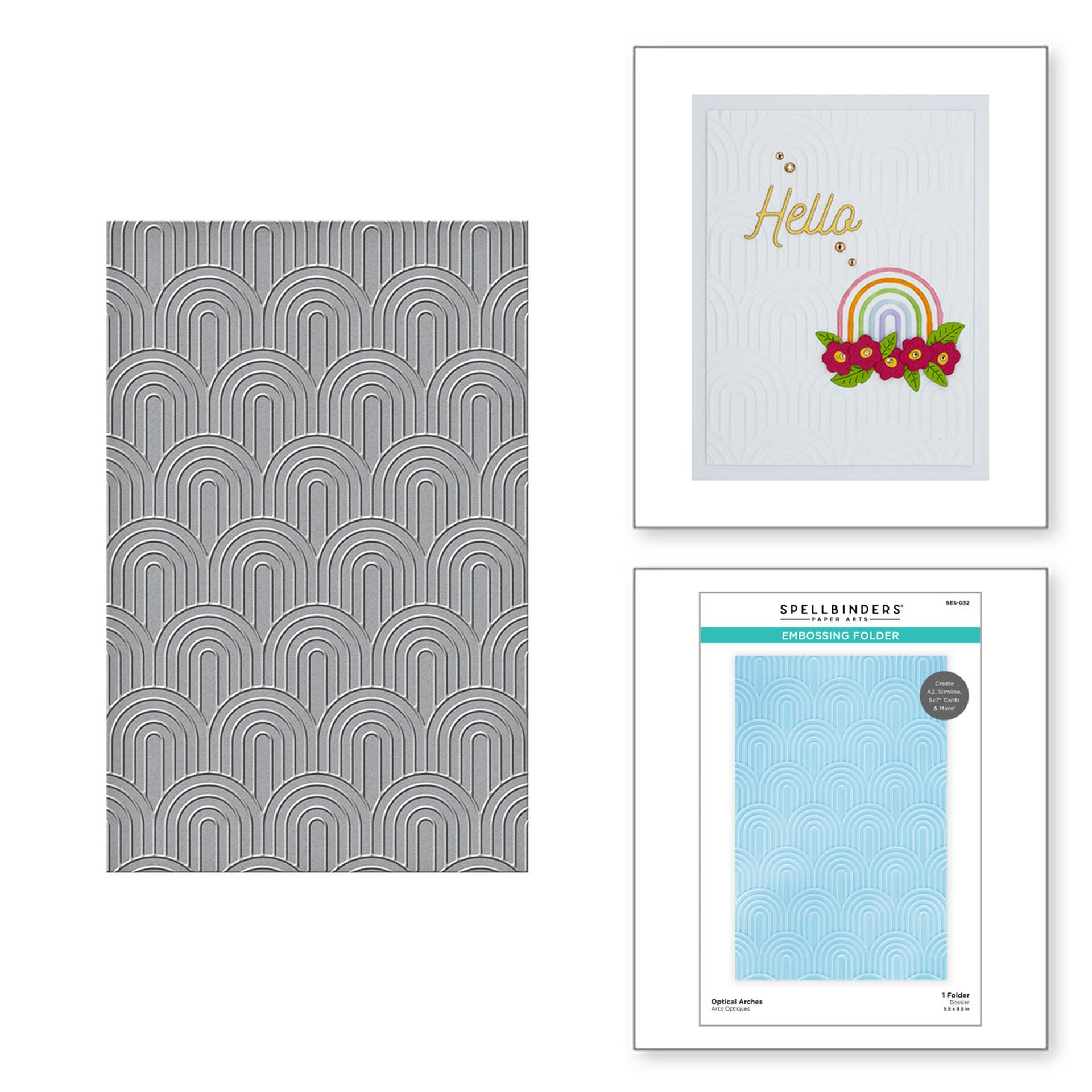 Spellbinders Optical Arches Embossing Folder 5.5x8.5 in