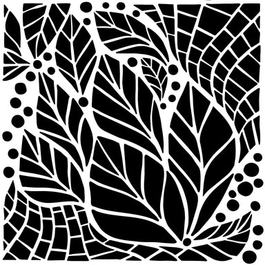 The Crafter's Workshop 6X6 Abstract Leaves Stencil