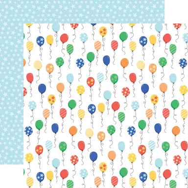 Echo Park Birthday Boy Party Time Balloons 12X12 Paper