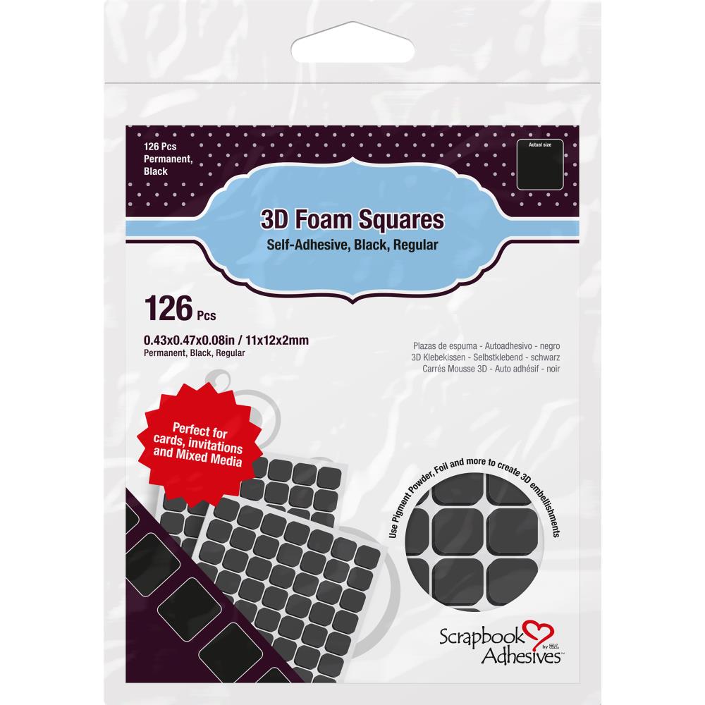 Scrapbook Adhesives 3D Foam Squares Black .43x.47"
