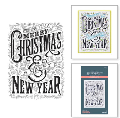 Spellbinders Merry Christmas & Happy New Year Press Plate
