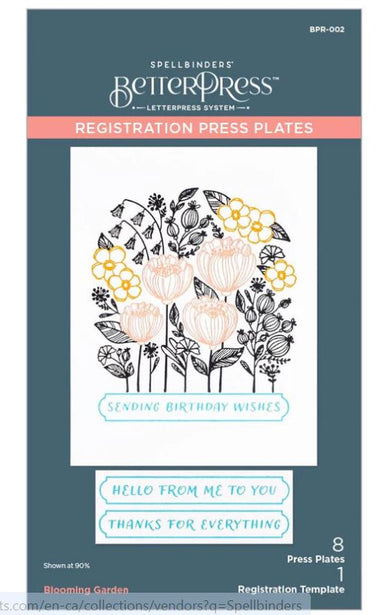 Spellbinders Better Press Registration Press Plate Blooming Garden