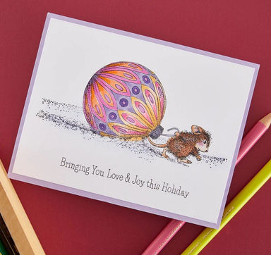 House Mouse Bringing Christmas To You Stamp