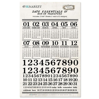 49 and Market Date Essentials 01 Rub On Transfers
