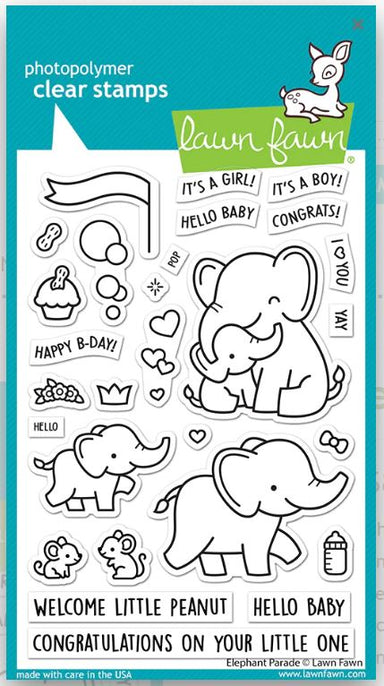 Lawn Fawn Elephant Parade Stamp Set