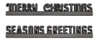 Tim Holtz Fetive Marque Signs Seasons Greetings/Merry Christmas