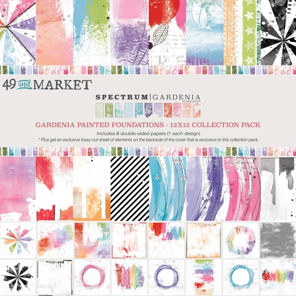 49 and Market Spectrum Gardenia Painted Foundations 12X12 Collection Pack