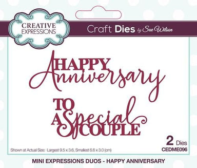 Creative Expressions Mini Expressions Duos - Happy Anniversary Die