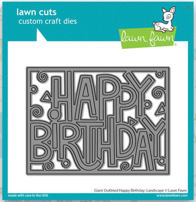 Lawn Fawn Giant Outlined Happy Birthday Landscape