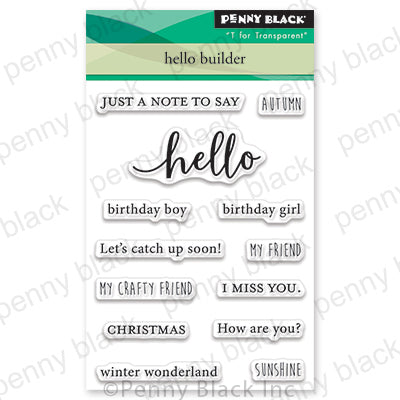 Penny Black Hello Builder Clear Stamp Set