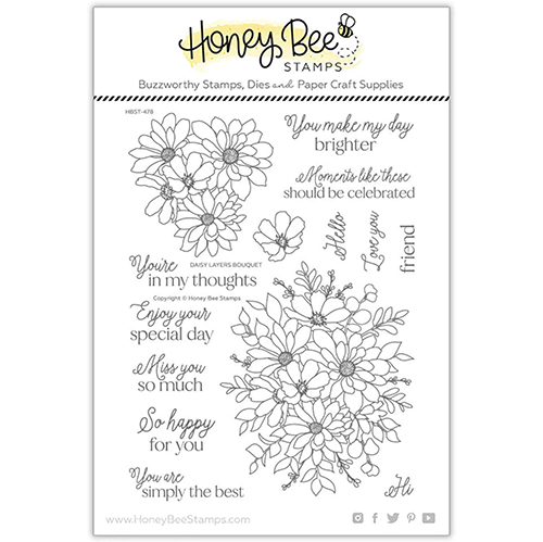 Honey Bee Stamps Daisy Layers Bouquet Stamp Set