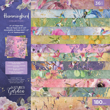 Crafter's Companion Nature's Garden Hummingbird 6X6 Paper Pad