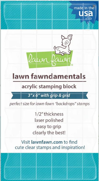 Lawn Fawn 3X6 Acrylic Stamping Block With Grip & Grid