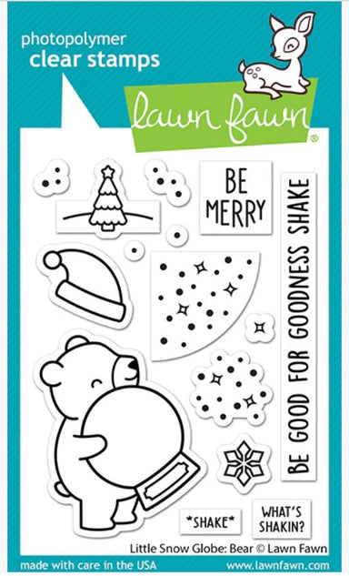 Lawn Fawn Little Snow Globe: Bear Stamp