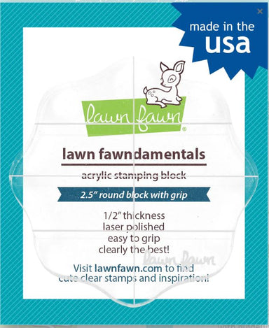 Lawn Fawn Acrylic Block 2.5" Round With Grips and Guidelines