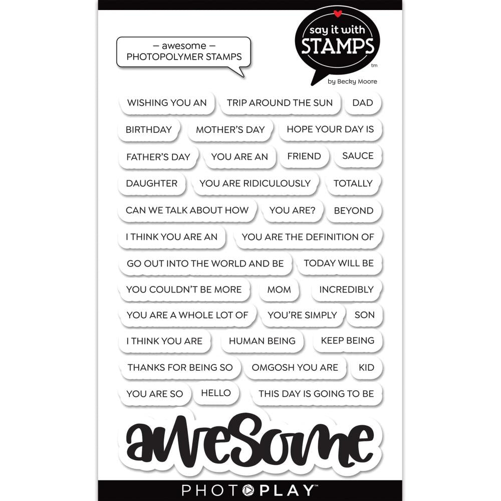 Photoplay Say It With Stamps Awesome Stamp Set