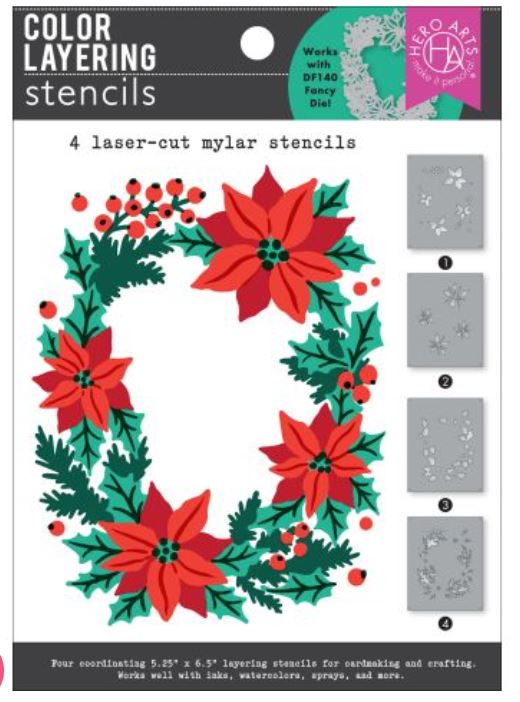 Hero Arts Color Layering Poinsettia Window Stencils — Crafty Capers