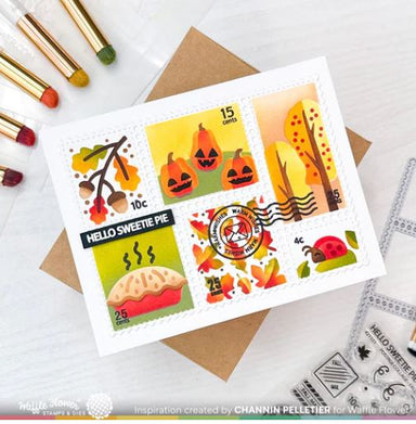 Waffle Flower Postage Collage Fall Stamp