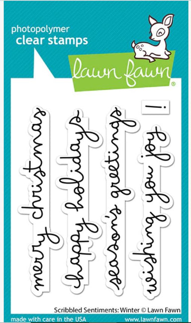 Lawn Fawn Scribbled Sentiments: Winter Stamp