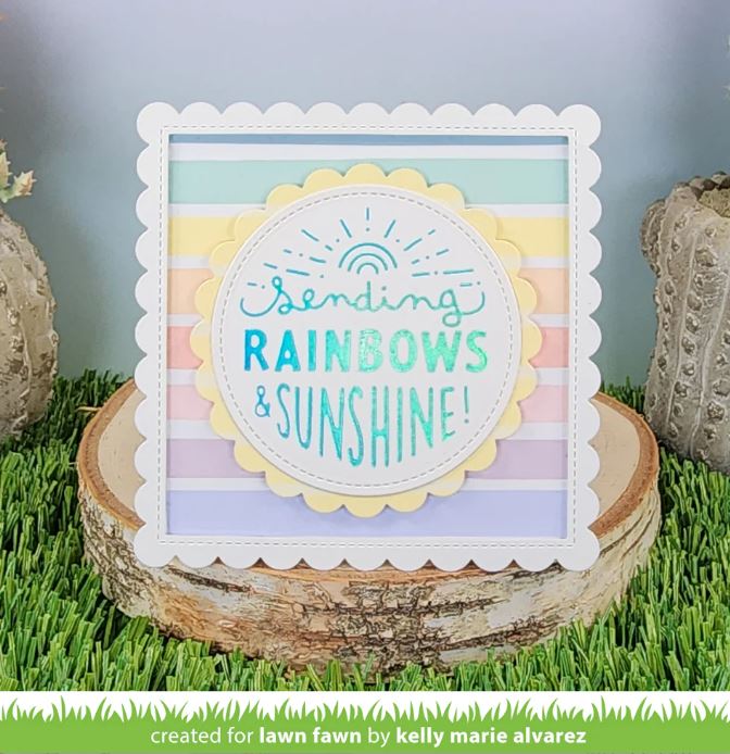 Lawn Fawn Foiled Sentiments: Sending Rainbows Plate