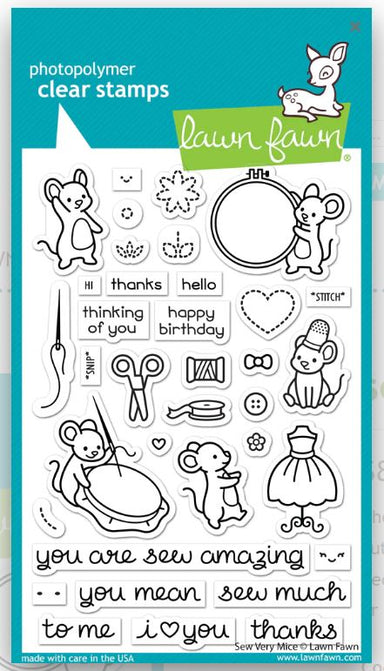 Lawn Fawn Sew Very Mice Stamp Set
