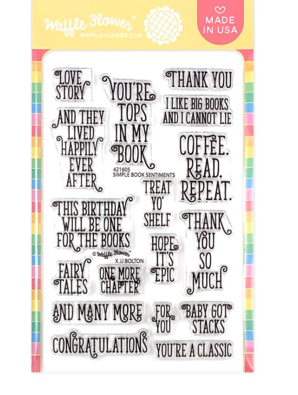 Waffle Flower Simple Book Sentiments Stamps
