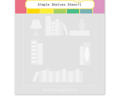 Waffle Flower Simple Shelves Stencil Duo