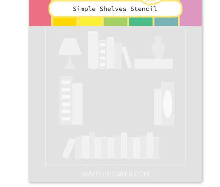 Waffle Flower Simple Shelves Stencil Duo
