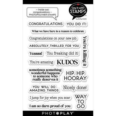 Photoplay Say It With Stamps Inside Out Congratulations Stamp