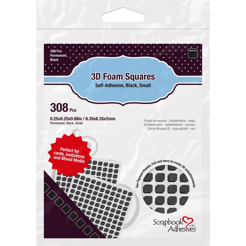 Scrapbook Adhesives Small Black 3D Foam Squares