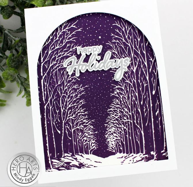 Hero Arts Snowy Night Letterpress + Foil Plate