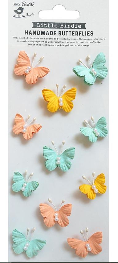 Little Birdie Handmade Pearl Butterfflies Sunshine & Lemonade