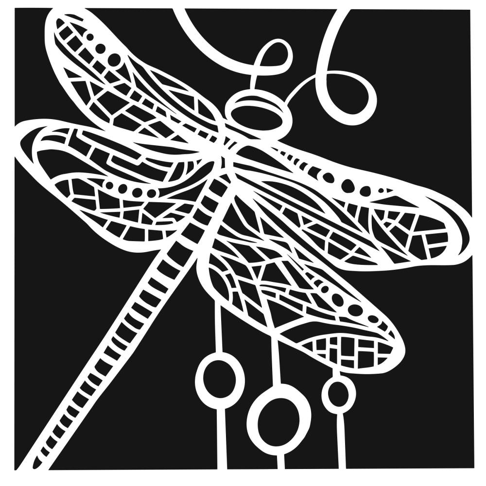 The Crafter's Workshop 6X6 Dragonfly Dance Stencil