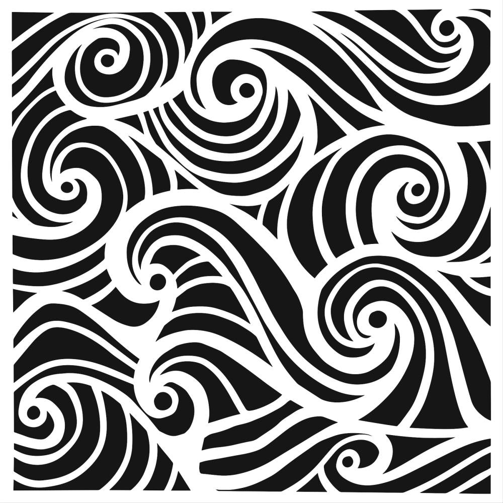The Crafter's Workshop 6X6 Swirling Waves Stencil