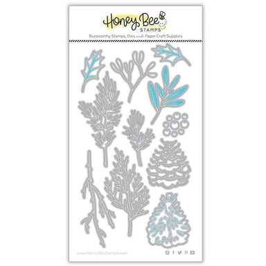 Honey Bee Stamps Lovely Layers: Winter Greenery Dies